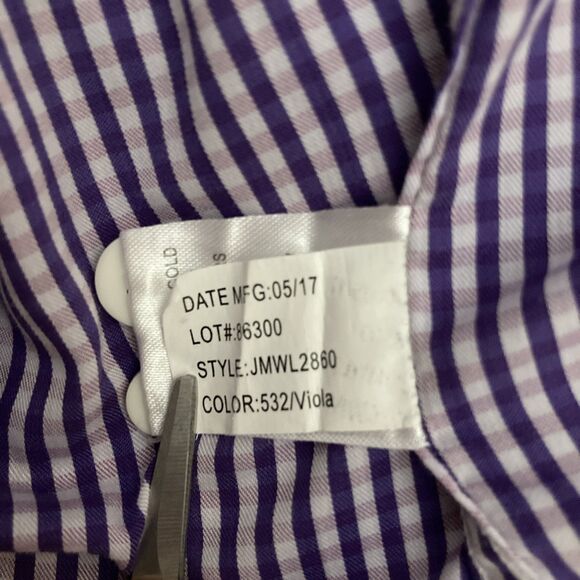 Johnnie O Long Sleeve Button Down Shirt Mens LARGE Purple Gingham Preppy - Picture 8 of 13